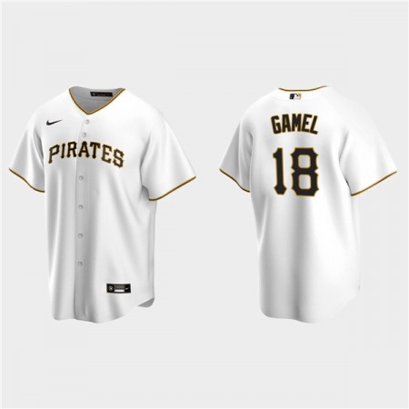 Men's Pittsburgh Pirates #18 Ben Gamel White Cool Base Stitched Jersey