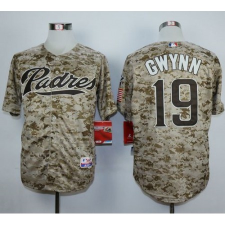 Padres #19 Tony Gwynn Camo Alternate 2 Cool Base Stitched MLB Jersey