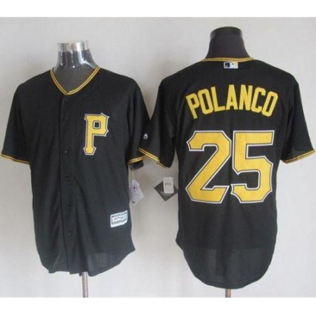 Pirates #25 Gregory Polanco Black New Cool Base Stitched MLB Jersey