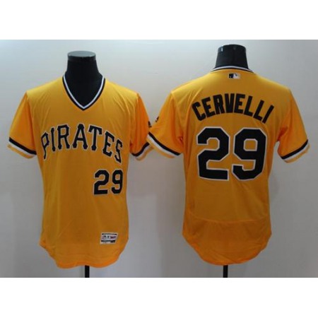 Pirates #29 Francisco Cervelli Gold Flexbase Authentic Collection Cooperstown Stitched MLB Jersey