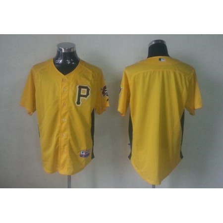 Pirates Blank Yellow Cool Base Stitched MLB Jersey