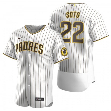 Men's San Diego Padres #22 Juan Soto White Flex Base Stitched Baseball Jersey