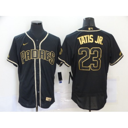 Men's San Diego Padres #23 Fernando Tatis Jr. 2020 Black Golden Flex Base Stitched MLB Jersey