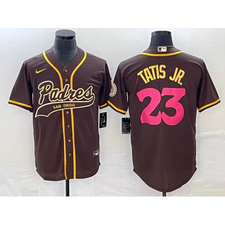 Men's San Diego Padres #23 Fernando Tatis Jr. Brown Cool Base Stitched Baseball Jersey