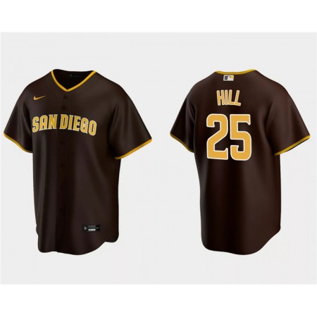 Men's San Diego Padres #25 Tim Hill Brown Cool Base Stitched Jersey