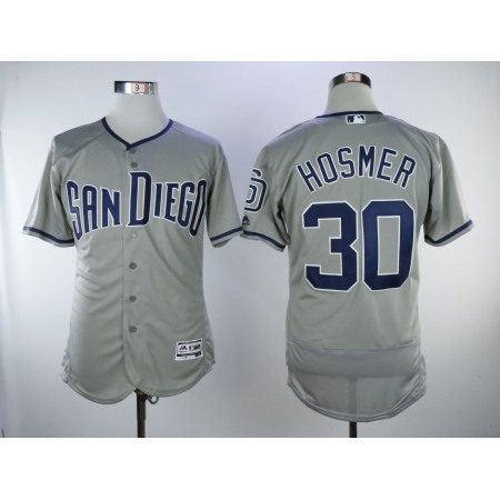 Men's San Diego Padres #30 Eric Hosmer Grey Flexbase Authentic Collection Stitched MLB Jersey