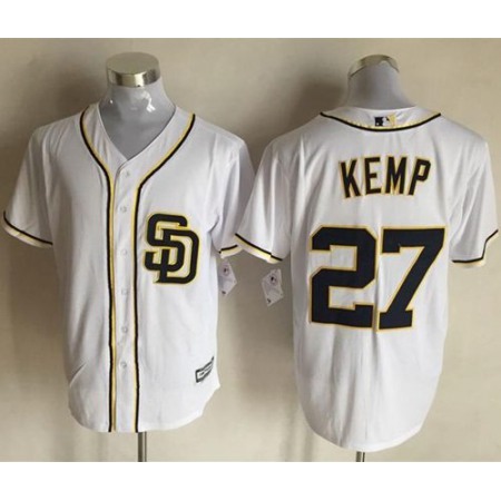Padres #27 Matt Kemp White New Cool Base Stitched MLB Jersey