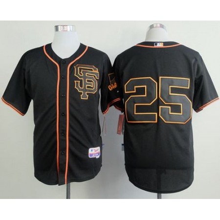 Giants #25 Barry Bonds Black Alternate Cool Base Stitched MLB Jersey