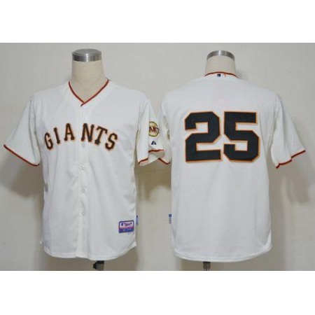 Giants #25 Barry Bonds Cream Cool Base Stitched MLB Jersey