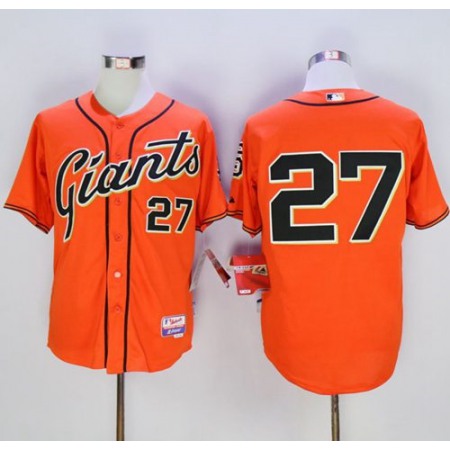 Giants #27 Juan Marichal Orange Cool Base Stitched MLB Jersey