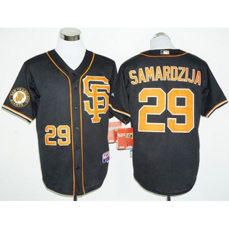 Giants #29 Jeff Samardzija Black 2016 Cool Base Stitched MLB Jersey