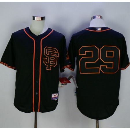 Giants #29 Jeff Samardzija Black Cool Base Stitched MLB Jersey