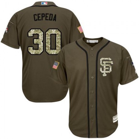 Giants #30 Orlando CePena Green Salute to Service Stitched MLB Jersey