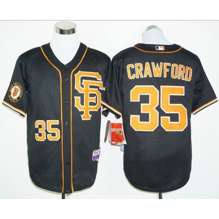 Giants #35 Brandon Crawford Black 2016 Cool Base Stitched MLB Jersey