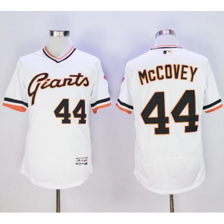 Giants #44 Willie McCovey White Flexbase Authentic Collection Cooperstown Stitched MLB Jersey