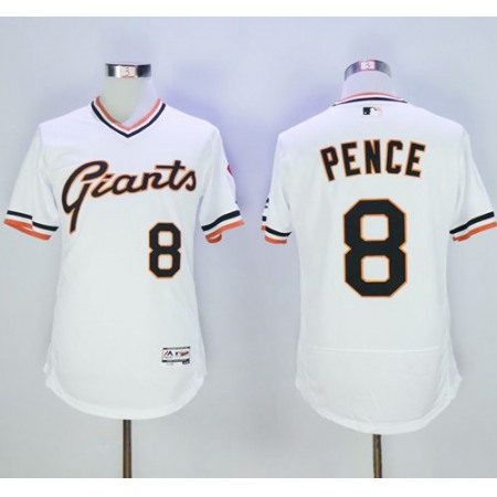 Giants #8 Hunter Pence White Flexbase Authentic Collection Cooperstown Stitched MLB Jersey