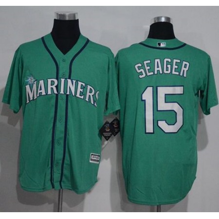 Mariners #15 Kyle Seager Green New Cool Base Stitched MLB Jersey