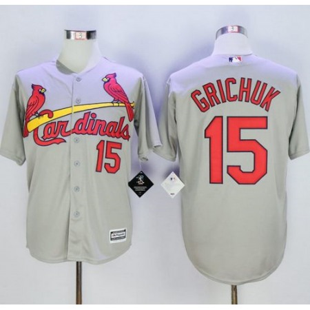 Cardinals #15 Randal Grichuk Grey New Cool Base Stitched MLB Jersey
