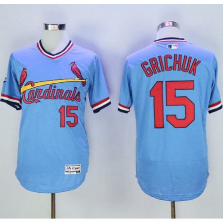 Cardinals #15 Randal Grichuk Light Blue Flexbase Authentic Collection Cooperstown Stitched MLB Jersey