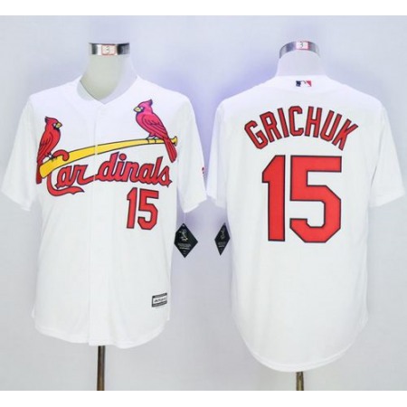 Cardinals #15 Randal Grichuk White New Cool Base Stitched MLB Jersey