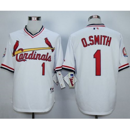 Cardinals #1 Ozzie Smith White 1982 Turn Back The Clock Stitched MLB Jersey