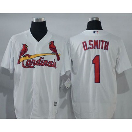 Cardinals #1 Ozzie Smith White New Cool Base Stitched MLB Jersey