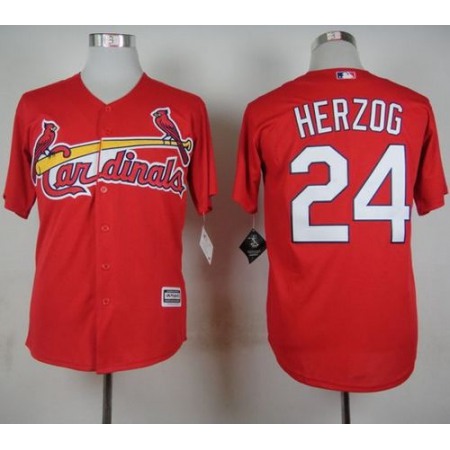 Cardinals #24 Whitey Herzog Red Cool Base Stitched MLB Jersey