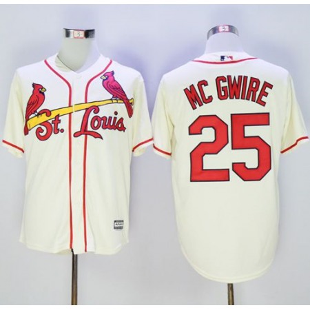 Cardinals #25 Mark McGwire Cream New Cool Base Stitched MLB Jersey
