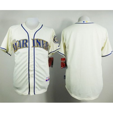 Mariners Blank Cream Alternate Cool Base Stitched MLB Jersey