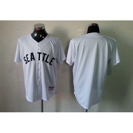 Mariners Blank White 1909 Turn Back The Clock Stitched MLB Jersey