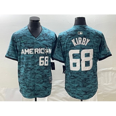 Men's Seattle Mariners #68 George Kirby Teal 2023 All-star Cool Base With Patch Stitched Baseball Jersey