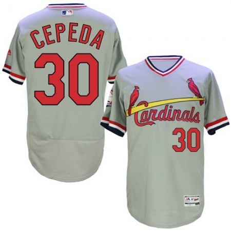 Cardinals #30 Orlando CePena Grey Flexbase Authentic Collection Cooperstown Stitched MLB Jersey