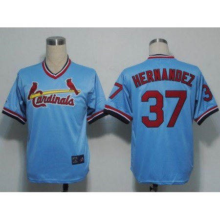 Cardinals #37 Keith Hernandez Blue Cooperstown Throwback Stitched MLB Jersey