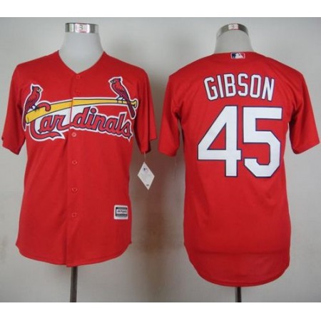 Cardinals #45 Bob Gibson Red Cool Base Stitched MLB Jersey