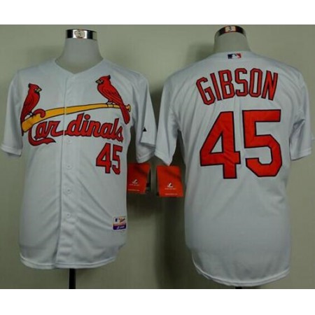Cardinals #45 Bob Gibson White Cool Base Stitched MLB Jersey