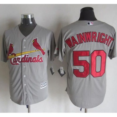 Cardinals #50 Adam Wainwright Grey New Cool Base Stitched MLB Jersey