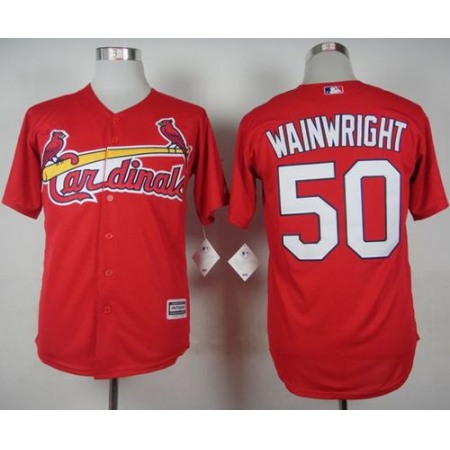 Cardinals #50 Adam Wainwright Red Cool Base Stitched MLB Jersey