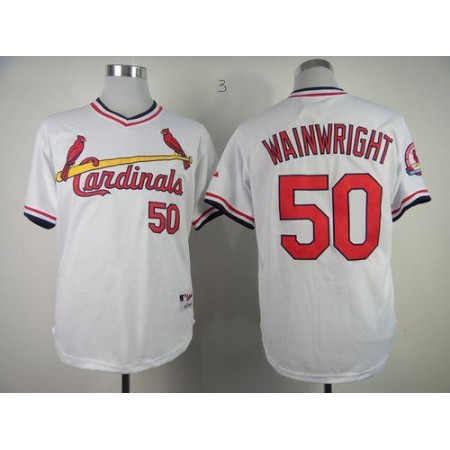 Cardinals #50 Adam Wainwright White 1982 Turn Back The Clock Stitched MLB Jersey