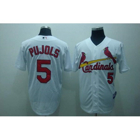 Cardinals #5 Albert Pujols Stitched White MLB Jersey