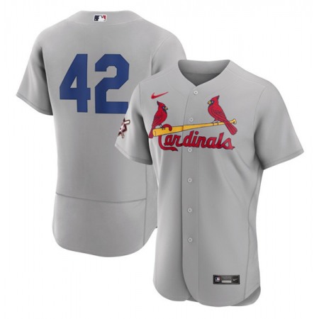 Men's St. Louis Cardinals #42 Jackie Robinson Grey Flex Base Stitched Jersey