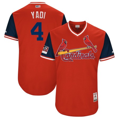 Men's St. Louis Cardinals #4 Yadier Molina "Yadi" Majestic Red 2018 Players' Weekend Stitched MLB Jersey