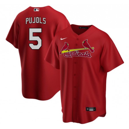 Men's St. Louis Cardinals #5 Albert Pujols Red Cool Base Stitched Jersey