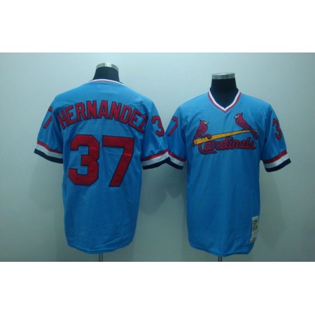 Mitchell and Ness Cardinals #37 Keith Hernandez Stitched Blue Throwback MLB Jersey