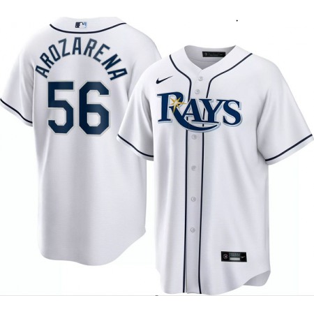 Men's Tampa Bay Rays #56 Randy Arozarena White Cool Base Stitched Baseball Jersey