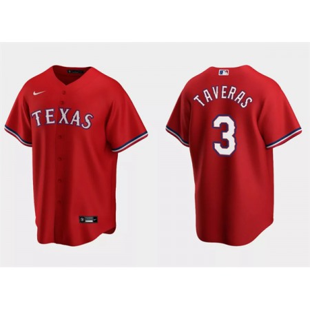 Men's Texas Rangers #3 Leody Taveras Red Cool Base Stitched Baseball Jersey
