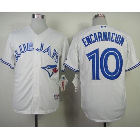 Blue Jays #10 Edwin Encarnacion White Stitched MLB Jersey