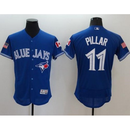 Blue Jays #11 Kevin Pillar Blue Fashion Stars & Stripes Flexbase Authentic Stitched MLB Jersey