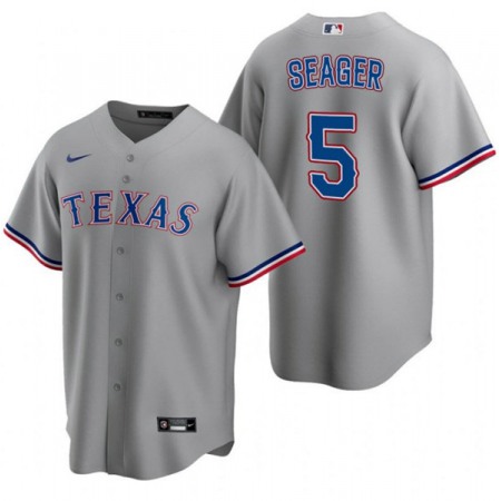 Men's Texas Rangers #5 Corey Seager Grey Cool Base Stitched Baseball Jersey