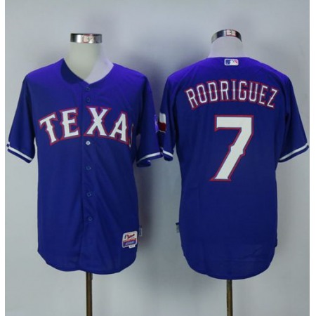 Rangers #7 ivan Rodriguez Blue Cool Base Stitched MLB Jersey