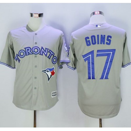 Blue Jays #17 Ryan Goins Grey New Cool Base 40th Anniversary Stitched MLB Jersey
